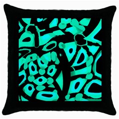 Cyan Design Throw Pillow Case (black) by Valentinaart