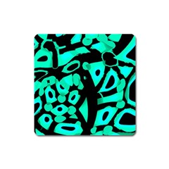 Cyan Design Square Magnet by Valentinaart