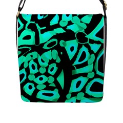 Cyan Design Flap Messenger Bag (l)  by Valentinaart