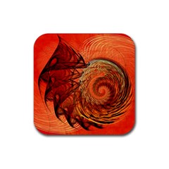 Nautilus Shell Abstract Fractal Rubber Coaster (Square) 
