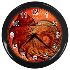 Nautilus Shell Abstract Fractal Wall Clocks (Black)