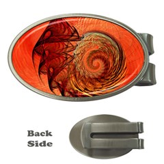 Nautilus Shell Abstract Fractal Money Clips (Oval) 