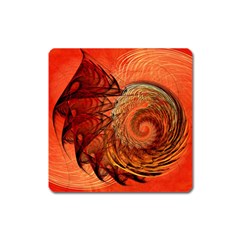Nautilus Shell Abstract Fractal Square Magnet