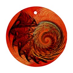 Nautilus Shell Abstract Fractal Round Ornament (Two Sides) 