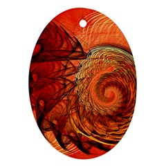 Nautilus Shell Abstract Fractal Oval Ornament (Two Sides)