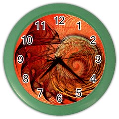 Nautilus Shell Abstract Fractal Color Wall Clocks