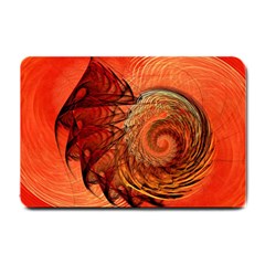 Nautilus Shell Abstract Fractal Small Doormat  by designworld65
