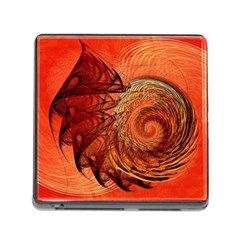 Nautilus Shell Abstract Fractal Memory Card Reader (Square)