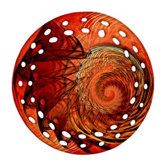 Nautilus Shell Abstract Fractal Round Filigree Ornament (2Side)