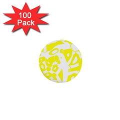 Yellow Sunny Design 1  Mini Buttons (100 Pack)  by Valentinaart