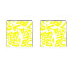 Yellow Sunny Design Cufflinks (square) by Valentinaart