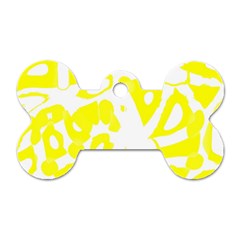 Yellow Sunny Design Dog Tag Bone (one Side)