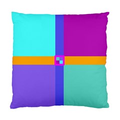 Right Angle Squares Stripes Cross Colored Standard Cushion Case (one Side) by EDDArt