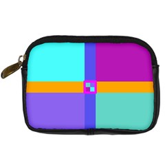 Right Angle Squares Stripes Cross Colored Digital Camera Cases by EDDArt