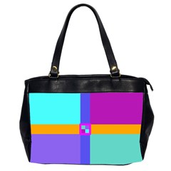 Right Angle Squares Stripes Cross Colored Office Handbags (2 Sides)  by EDDArt