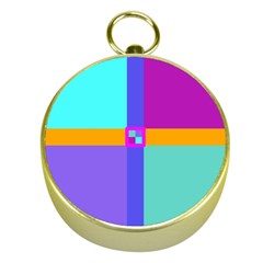 Right Angle Squares Stripes Cross Colored Gold Compasses by EDDArt