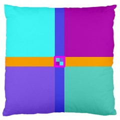 Right Angle Squares Stripes Cross Colored Standard Flano Cushion Case (one Side) by EDDArt