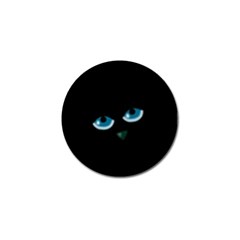 Halloween - Black Cat - Blue Eyes Golf Ball Marker by Valentinaart