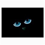 Halloween - black cat - blue eyes Large Glasses Cloth (2-Side) Front
