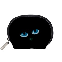 Halloween - Black Cat - Blue Eyes Accessory Pouches (small) 
