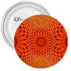Lotus Fractal Flower Orange Yellow 3  Buttons by EDDArt