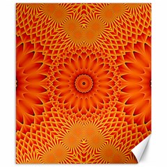 Lotus Fractal Flower Orange Yellow Canvas 8  X 10  by EDDArt