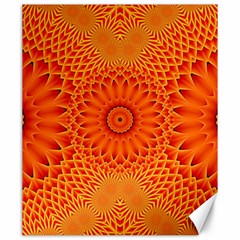 Lotus Fractal Flower Orange Yellow Canvas 20  X 24   by EDDArt