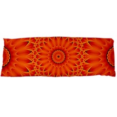 Lotus Fractal Flower Orange Yellow Body Pillow Case Dakimakura (two Sides) by EDDArt