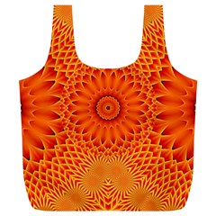 Lotus Fractal Flower Orange Yellow Full Print Recycle Bags (l)  by EDDArt