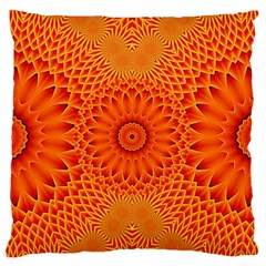 Lotus Fractal Flower Orange Yellow Standard Flano Cushion Case (two Sides) by EDDArt