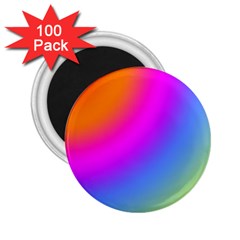 Radial Gradients Red Orange Pink Blue Green 2 25  Magnets (100 Pack)  by EDDArt