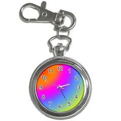 Radial Gradients Red Orange Pink Blue Green Key Chain Watches by EDDArt