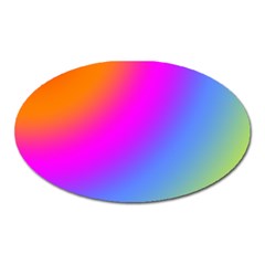 Radial Gradients Red Orange Pink Blue Green Oval Magnet by EDDArt