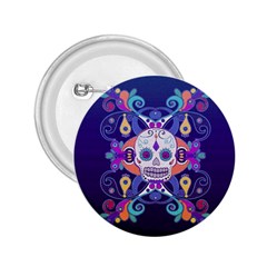 Día De Los Muertos Skull Ornaments Multicolored 2 25  Buttons by EDDArt