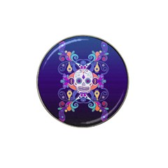 Día De Los Muertos Skull Ornaments Multicolored Hat Clip Ball Marker (4 Pack) by EDDArt