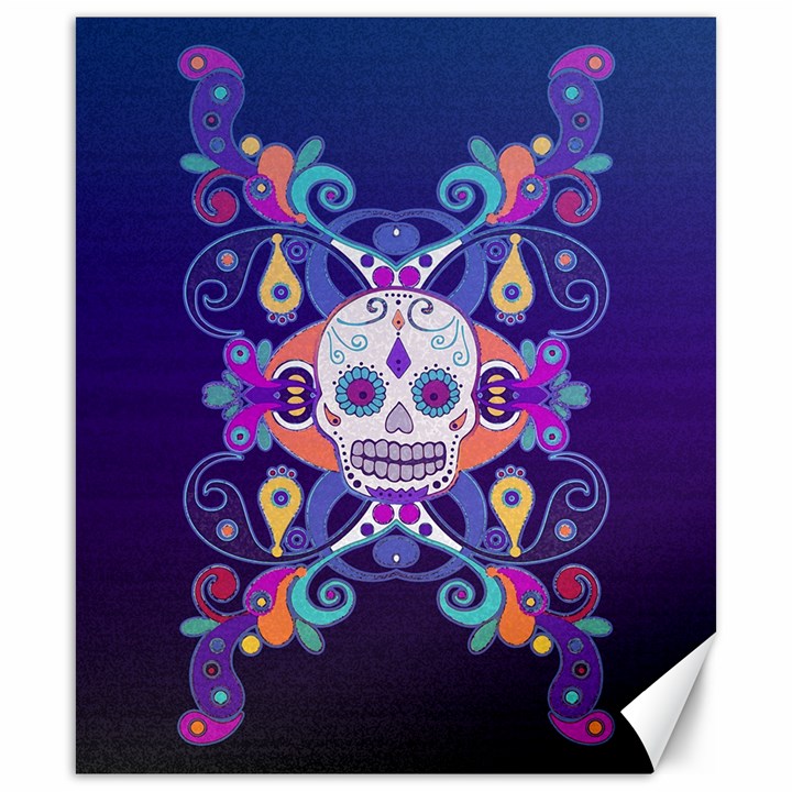 Día De Los Muertos Skull Ornaments Multicolored Canvas 20  x 24  