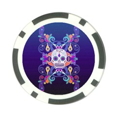 Día De Los Muertos Skull Ornaments Multicolored Poker Chip Card Guards by EDDArt
