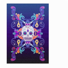 Día De Los Muertos Skull Ornaments Multicolored Large Garden Flag (two Sides) by EDDArt