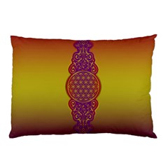 Flower Of Life Vintage Gold Ornaments Red Purple Olive Pillow Case (two Sides) by EDDArt