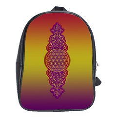 Flower Of Life Vintage Gold Ornaments Red Purple Olive School Bags (xl)  by EDDArt