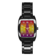 Flower Of Life Vintage Gold Ornaments Red Purple Olive Stainless Steel Barrel Watch by EDDArt