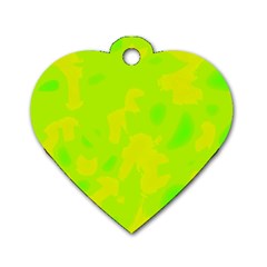 Simple yellow and green Dog Tag Heart (Two Sides)