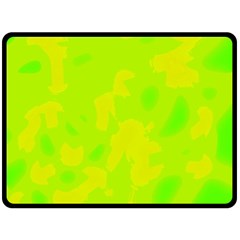 Simple yellow and green Double Sided Fleece Blanket (Large) 