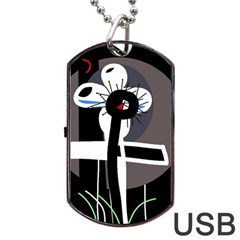 Dark Dog Tag Usb Flash (two Sides)  by Valentinaart