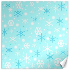 Blue Xmas Pattern Canvas 16  X 16   by Valentinaart