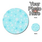 Blue Xmas pattern Multi-purpose Cards (Round)  Back 11