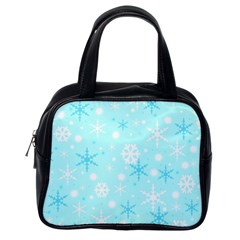 Blue Xmas Pattern Classic Handbags (one Side) by Valentinaart