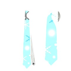 Happy Holidays Blue Pattern Neckties (two Side)  by Valentinaart