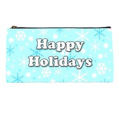 Happy Holidays Blue Pattern Pencil Cases by Valentinaart