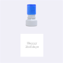 Happy Holidays Blue Pattern Rubber Round Stamps (small) by Valentinaart